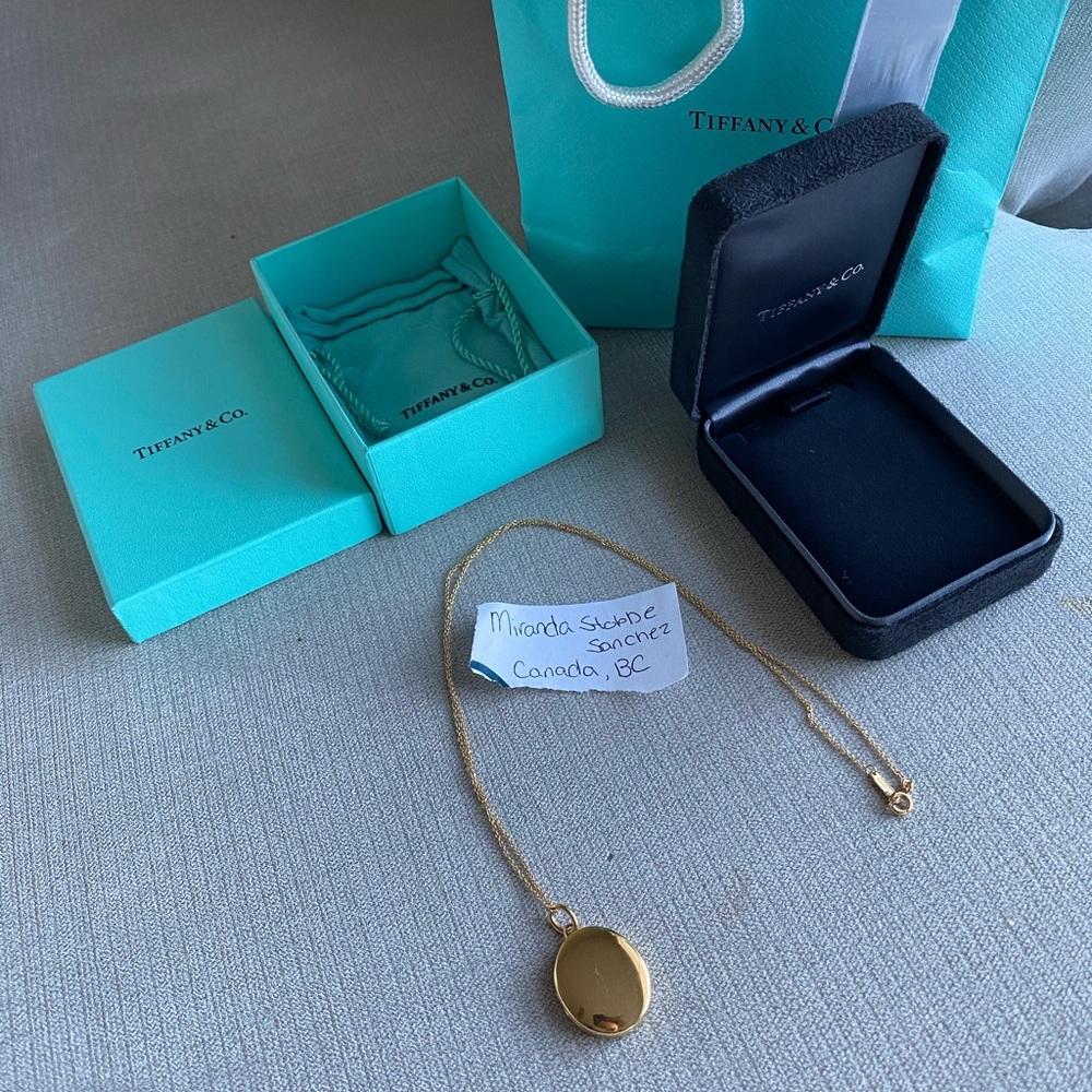 Tiffany Gold Oval Locket Necklace